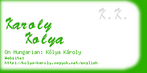 karoly kolya business card